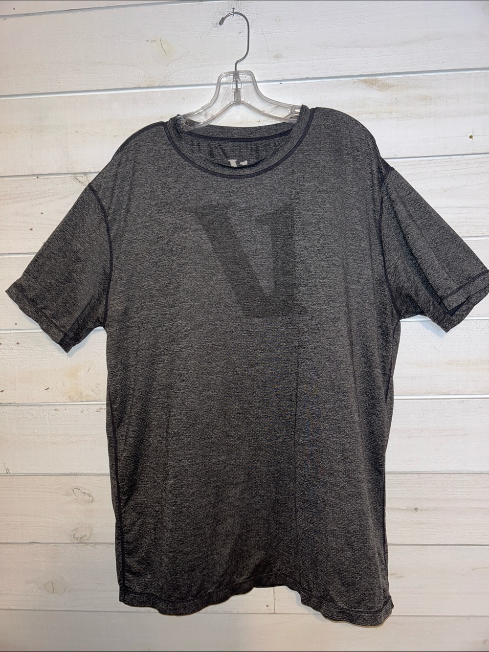 Vuori Charcoal Crewneck Tee with Subtle V Logo